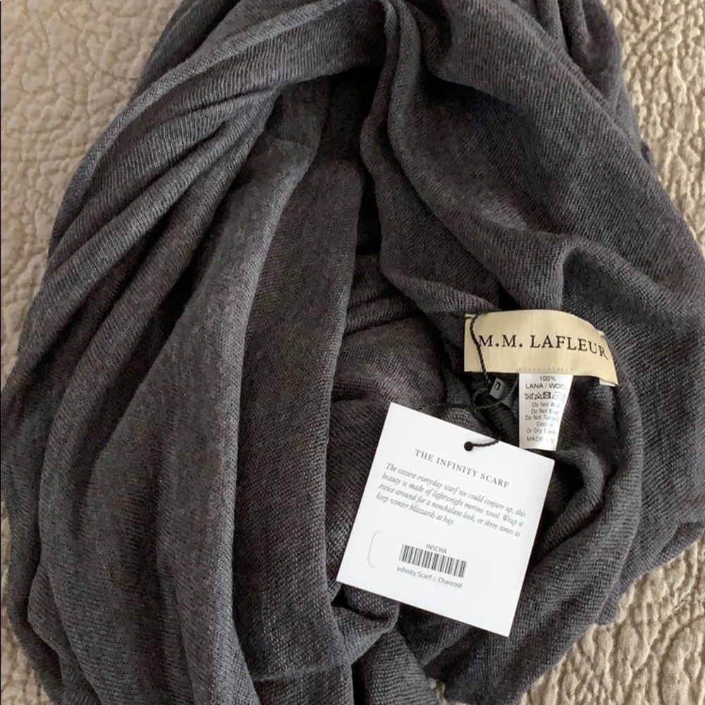 MM LaFleur Charcoal Infinity Scarf NWT